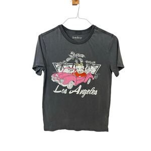 Betty Boop Graphic Tee Los Angeles Pink Car Palm Trees Retro Y2K T-Shirt S Retro